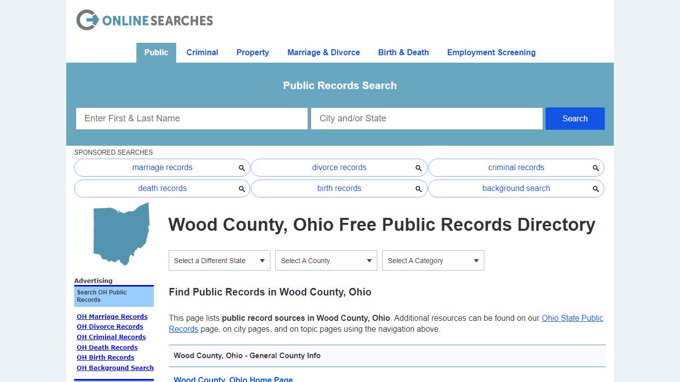 Wood County, Ohio Public Records Directory - OnlineSearches.com